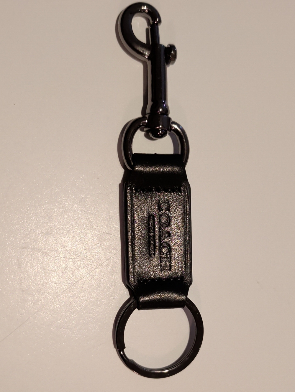 Coach Black Leather Key Chain New With Out Tags